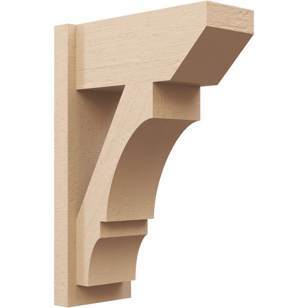 Ekena Millwork 8-in W x 18-in D x 26-in H Balboa Slat Rough Cedar Woodgrain TimberThane Outlooker, Primed Tan OUTUR080X18X26BOA24RCPR - main